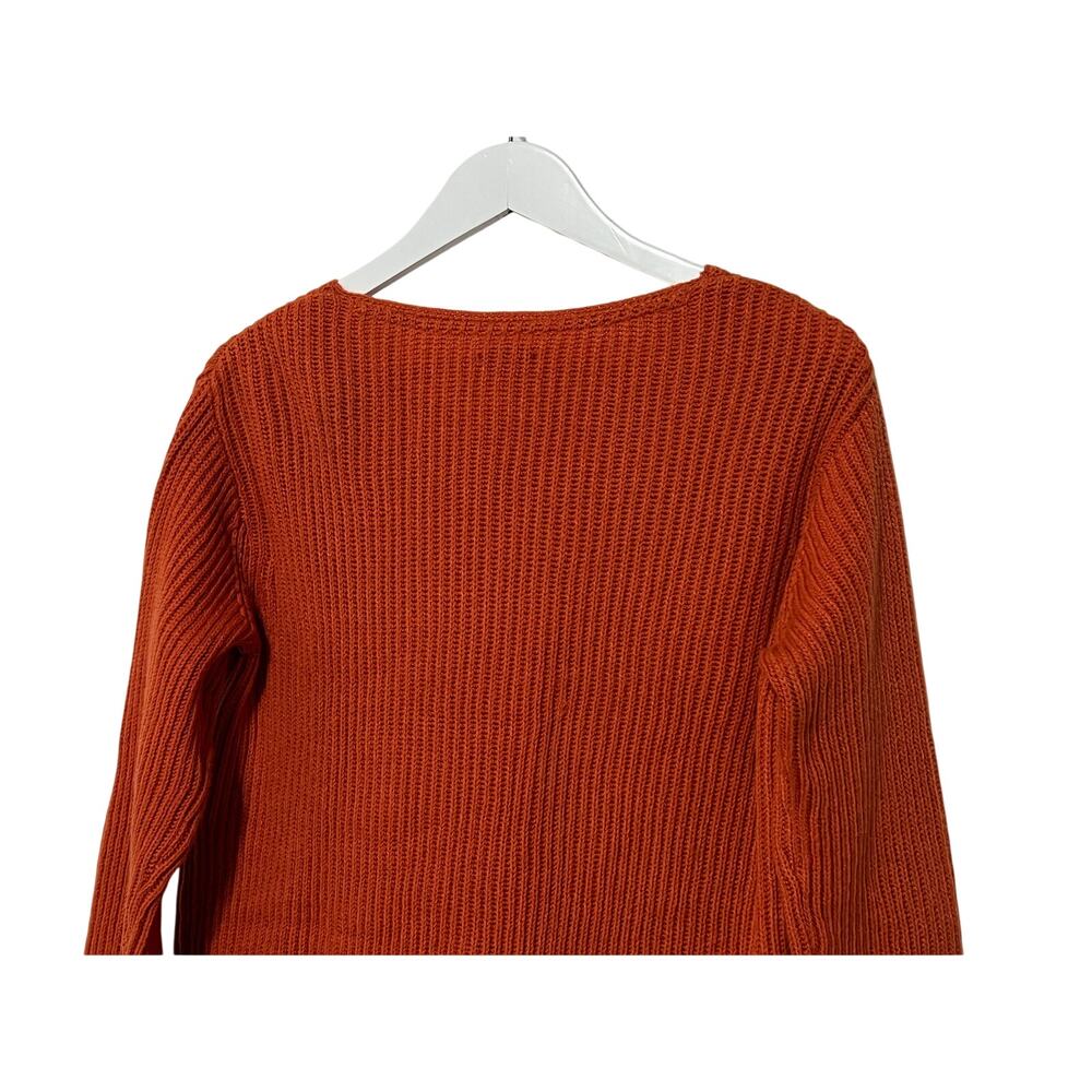 J. JILL WOMENS SMALL PULLOVER ROUND NECK WOOL BLEND SWEATER BURNT ORANGE NEW - Picture 7 of 12